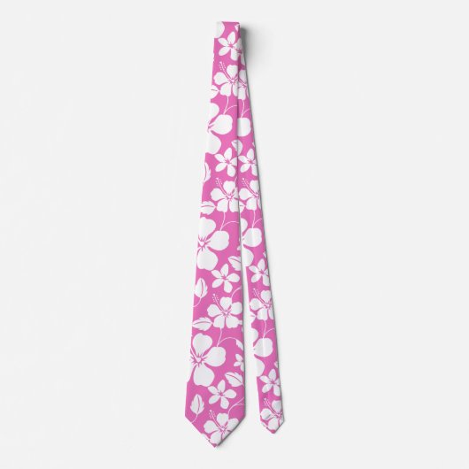 ハワイアンフラ（ピンク） ネクタイ (正面)