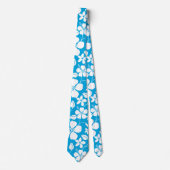ハワイアンフラ（青） ネクタイ (正面)