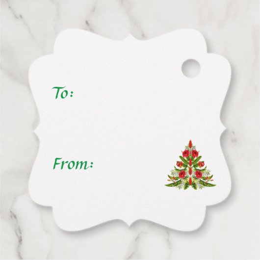 ハワイアンフローラクリスマスツリーギフトラベル フェイバータグ (裏面)
