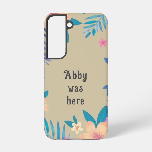 ハワイアンフローラデザインオンサンド SAMSUNG GALAXYケース (裏面)