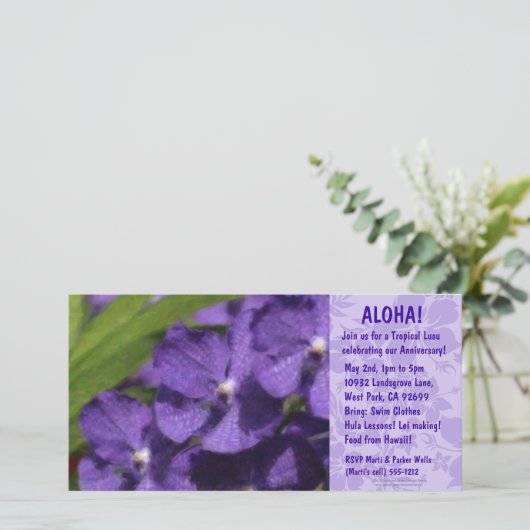 ハワイアンフローラルアウ（ハワイ式宴会）招待状 (スタンド正面)