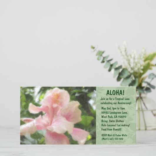 ハワイアンフローラルアウ(ハワイ式宴会)招待状 (スタンド正面)