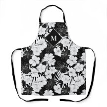 ハワイアンフローラ白黒トロピカルモノグラム