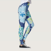 ハワイアンブルーの熱帯の葉 レギンス (右)