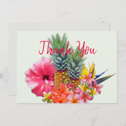 ハワイアンブーケありがとう空白のご注意カード ノートカード (正面/裏面)
