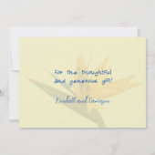 ハワイアンブーケありがとう空白のご注意カード 招待状 (裏面)