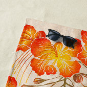 ハワイアンプリントオハイアリイv2パターン ビーチタオル (インサイチュ)