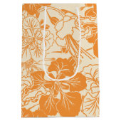 ハワイアンプリントオハイアリフラワー ミディアムペーパーバッグ (裏面)