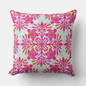 ハワイアンプリントキルトホンウカメろうけつ染め クッション (正面)