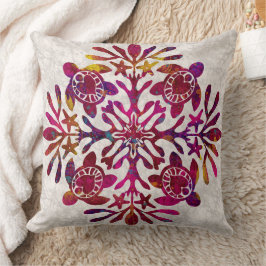 ハワイアンプリントキルトホンウカメろうけつ染め クッション