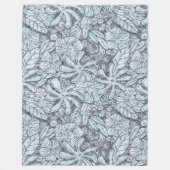 ハワイアンプリントナウパカイリマチアレ花 フリースブランケット (正面)