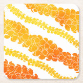 ハワイアンプリントプアケニレイ スクエアペーパーコースター (正面)