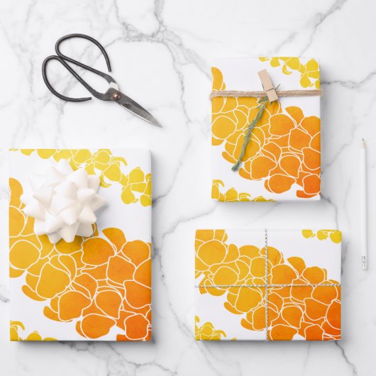 ハワイアンプリントプアケニレイ ラッピングペーパーシート (正面)