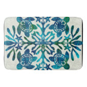 ハワイアンプリントホヌシータートルキルト バスマット (正面)