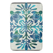 ハワイアンプリントホヌシータートルキルト バスマット (正面縦)