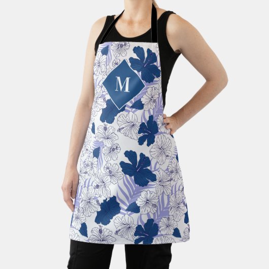 ハワイアンプリントメンズブルートロピカルモノグラムエプロン エプロン (インサイチュ)