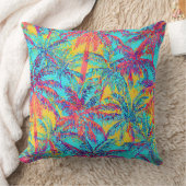 ハワイアンプリントヤシの木 クッション (ブランケット)