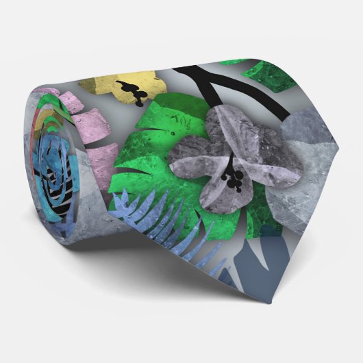 ハワイアンプリント電気工事者向けトロピカルネックタイ ネクタイ (ロール)