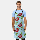 ハワイアンプリント エプロン (着用した状態)