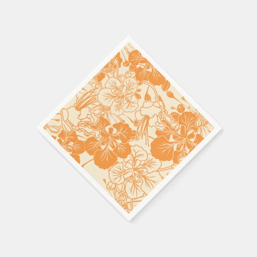 ハワイアンプリント オハイアリイの花 スタンダードカクテルナプキン (角)