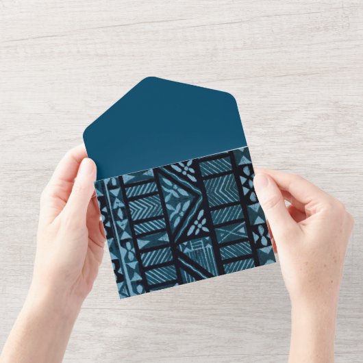 ハワイアンプリント オールインワン招待状 (開いている状態)