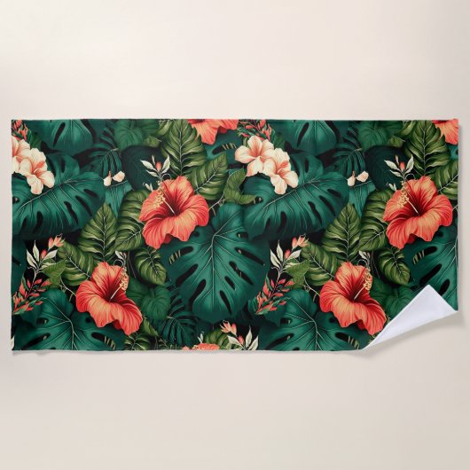 ハワイアンプリント ビーチタオル (正面)