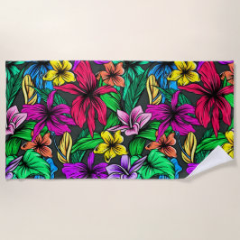 ハワイアンプリント ビーチタオル