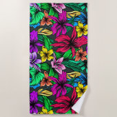 ハワイアンプリント ビーチタオル (正面)