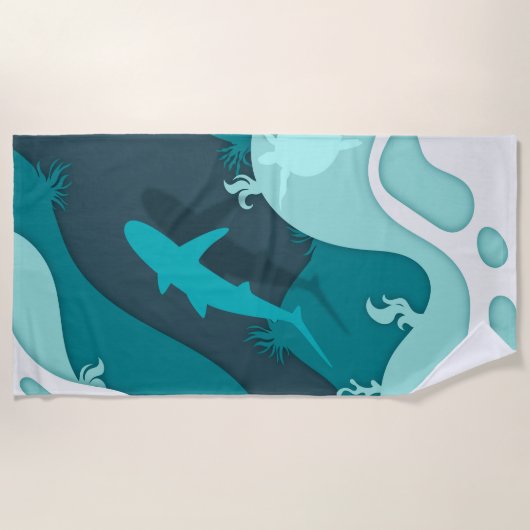 ハワイアンプリント ビーチタオル (正面)