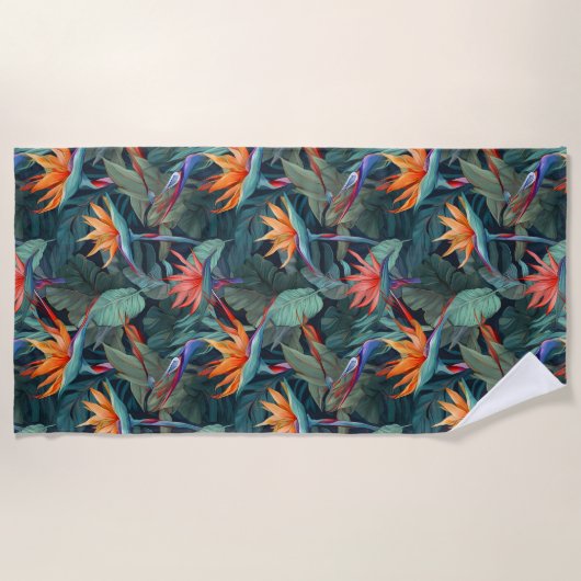 ハワイアンプリント ビーチタオル (正面)