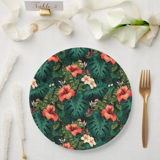 ハワイアンプリント ペーパープレート (ウェディング)