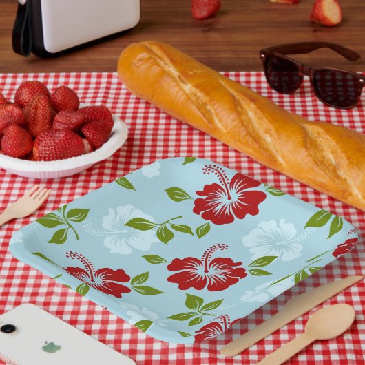 ハワイアンプリント ペーパープレート (ピクニック)