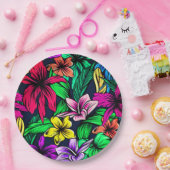 ハワイアンプリント ペーパープレート (パーティー)