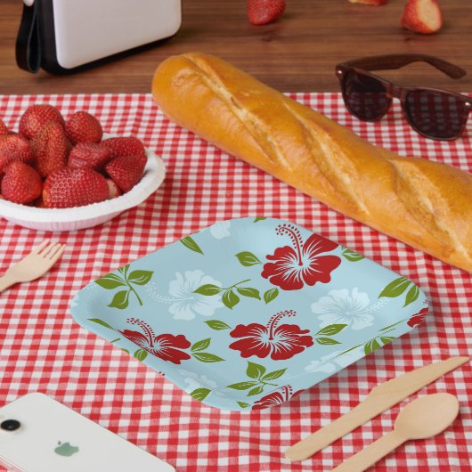 ハワイアンプリント ペーパープレート (ピクニック)