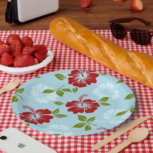 ハワイアンプリント ペーパープレート (ピクニック)