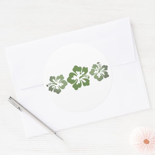 ハワイアンプリント ラウンドシール (封筒)