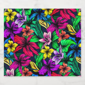 ハワイアンプリント リキュールボトルラベル (シングルラベル)