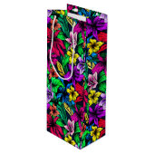 ハワイアンプリント ワインギフトバッグ (正面アングル)