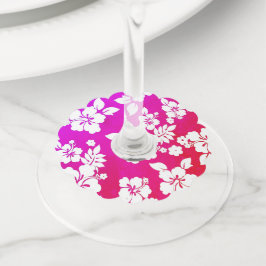 ハワイアンプリント ワイングラスタグ