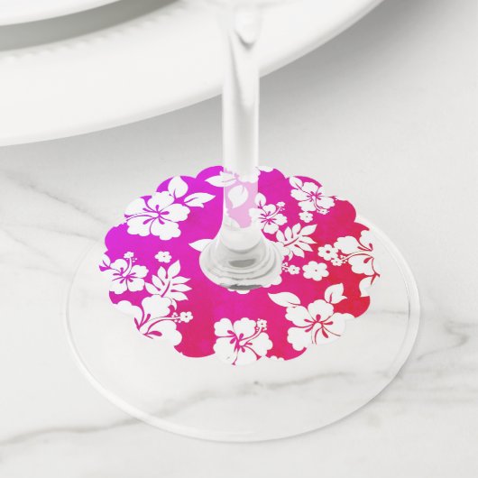 ハワイアンプリント ワイングラスタグ (クローズアップ)