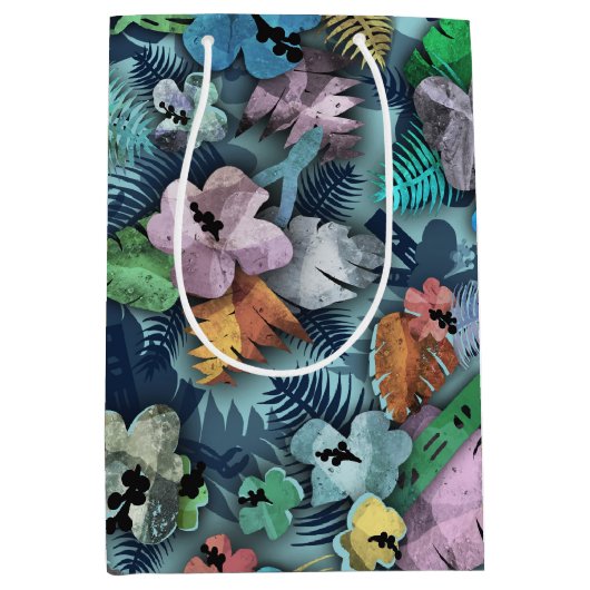 ハワイアンプリント(工具付き電気工事士用) ミディアムペーパーバッグ (正面)