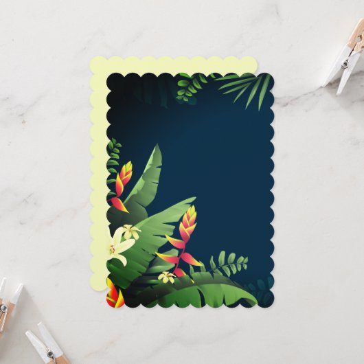 ハワイアンプリント 招待状 (正面/裏面インサイチュ)