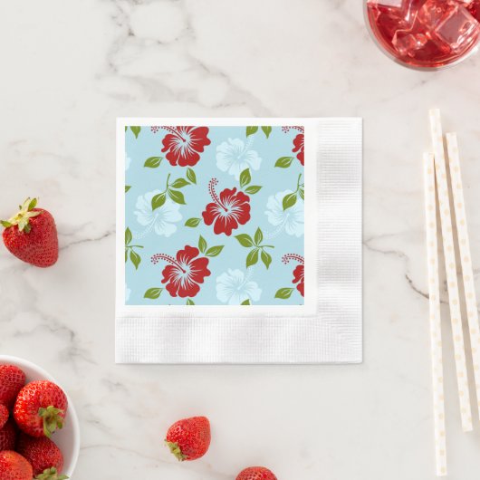 ハワイアンプリント 縁ありカクテルナプキン (インサイチュ)
