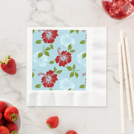 ハワイアンプリント 縁ありランチョンナプキン