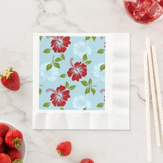 ハワイアンプリント 縁ありランチョンナプキン (インサイチュ)