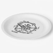 ハワイアンプルメリアつる植物パーティープレート ペーパープレート (アングル)