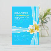 ハワイアンプルメリアオンブルーブライダルシャワー招待 招待状 (スタンド正面)