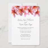 ハワイアンプルメリアピンクカジュアルフローラ結婚ズ 招待状 (正面)
