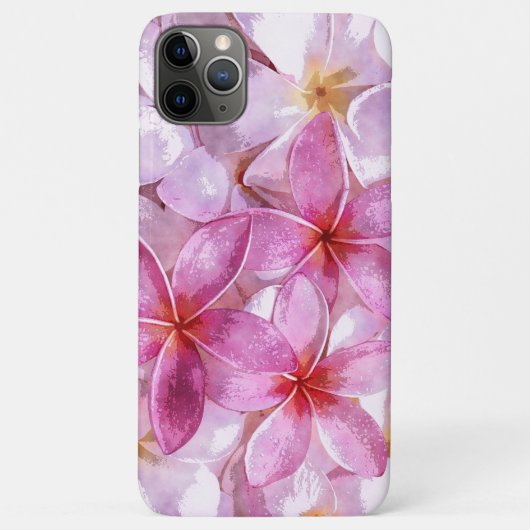 ハワイアンプルメリアフラワーウォーターカラーアート絵画ズ Case-Mate iPhoneケース (裏面)