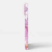 ハワイアンプルメリアフラワーウォーターカラーアート絵画ズ iPhoneケース (左側面)